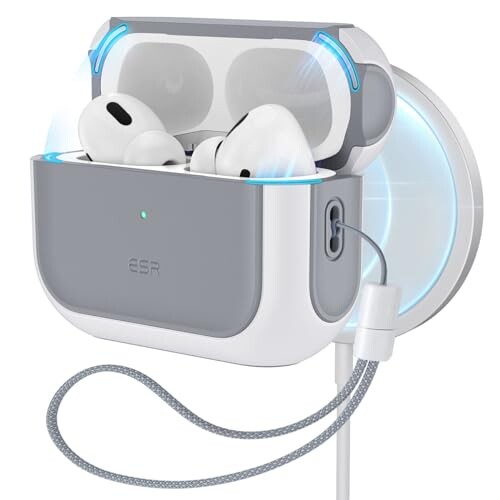 ESR AirPods Pro2 P[X AirPods Pro 2/1 (2023/2022/2019) HaloLock MagSafe Ή(USB-C/LightningP[uΉ) ϏՌ nCubhی GA[|bYv 2 pJo[ O[Ez