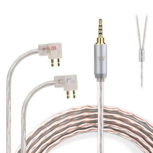 okcsc JBX リケーブル ER4P イヤホンケーブル イヤホン・ヘッドホン用 Etymotic用 ER4B・ER4S・ER4PT・ER6I等に適合 OFC 4芯 長さ1.2m 2.5mm