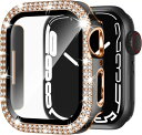 AIYYXX アップルウォッチ カバー40mm 41mm 42mm 44mm 45mm 46mm対応 アップルウォッチ 本体 ダブルダイヤモンド ガラスフィルム付 超薄型 PC+ガラス素材 高透過率apple watch カバーキズ防止 簡単に取(2)
