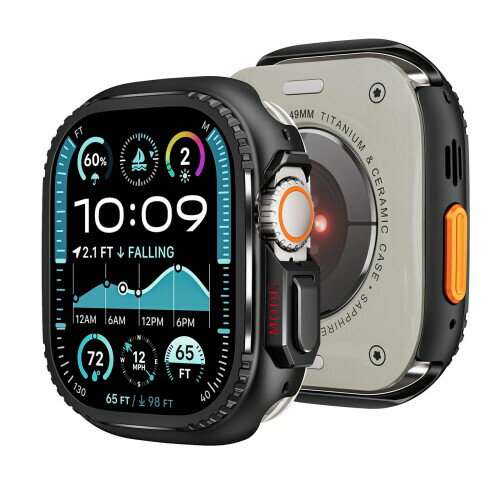 LIRUWECH for Apple Watch Ultra 3/Ultra 2/Ultraケース 49mm 亜鉛合金素材 アップルウォッチウルトラバンパー アップルウォッチウルトラカバー+背面ケースの2 in 1デザイン 防傷 耐衝撃 アクセサリー ap