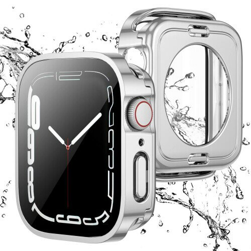 Apple Watch 用 防水ケース 46mm アップルウォッチ カバー 直角エッジデザイン 保護 アップルウォッチ Series 10 カバー ガラスフィルム 一体型 二重構造 PC環保素材 一体型カバー背面カバー 装