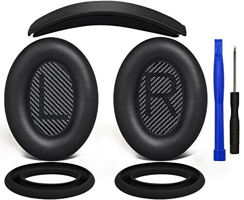 SOULWIT イヤーパッド + ヘッドバンド + イヤーパッドカバー Bose QuietComfort 35 QC35, QC35 ii Over..