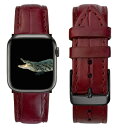 ボルドー クロコダイル時計ベルト コンパチブル Apple Watch バンド 38mm 40mm 41mm Series 9 8 7 6 5 4 3 2 1 ワニ 対応 アップルウォッチ バンド 皮 AW-70-DE-SS