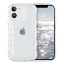 GUAGUA iPhone 12 ケース クリア ウェーブ いphone 12 ソフト 純透明 ケースTPU ウェーブ 人気 バンパー 耐衝撃 超軽量 薄型 ワイヤレス充電対応 ストラップホール付き 丸い円形カメラ アイフォ