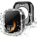 Missair コンパチブル アップルウォッチ カバー キラキラ Apple Watch カバー 防水ケース ダブルダイヤモンド 保護フィルム付き 一体型 IP...