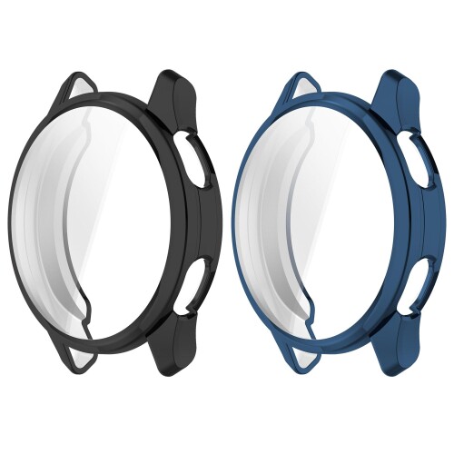 (RuenTech) Garmin Approach S50ケースと互換性があり、Garmin Approach S50専用ケース 超薄型防振TPU保護カバー 傷防止 軽量 (黒 + ブルー)