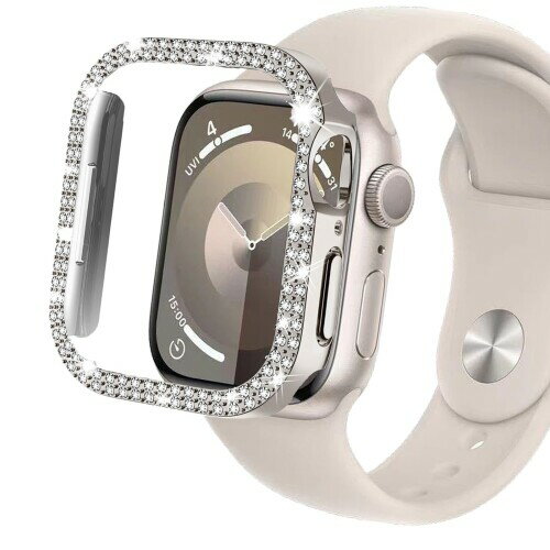 CIOODDW for アップルウォッチ カバー 40mm 41mm 42mm 44mm 45mm 46mm 49mm キラキラ 超簿軽量 耐衝撃 100%?敏度 96? 金属 ダブルダイヤモンド 飾りフレーム apple watch カバー Series ultra 3/2/1 /11/10/9/8/7/SE3/