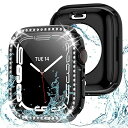 Kawoco アップルウォッチ 保護 カバー 45mm 薄型 防水 強化ガラス Apple Watch 一体型 二重構造 ケース Series 9 8 7 クリ...