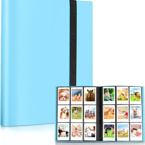 チェキ用ポラロイド用ミニアルバム (水色, 396枚)