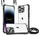 iPhone 14 Pro ケース クリア ショルダー TPU メッキ加工 カバー アイフォン 14 プロ ストラップケース 新型韓国 チャーム シリーズ 肩掛け 斜めかけ 首掛け 縄掛け カバー 縄掛 長さ調整可能