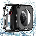 YUGYUG 対応 Apple Watch ケース Series SE2/SE/6/5/4 Apple Watch カバー PC素材 防水ケース 360ど度 3D直角エッジデザイン 光沢式 アップルウォッチ ケース ガラスフィルム 一体型 日本旭硝子材 二重構(2)