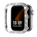 Missair コンパチブル アップルウォッチ カバー キラキラ ステンレス 45mm Apple Watch ケース 金属 ダブルダイヤモンド アップルウォッ...