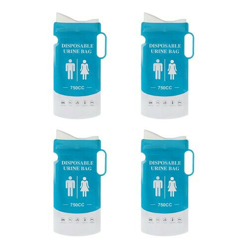 携帯トイレ 4個セット 携帯トイレ エチケット袋付き 登山 車用 非常用トイレ 男女兼用 750ml 車載用 旅行用 防災用に最適