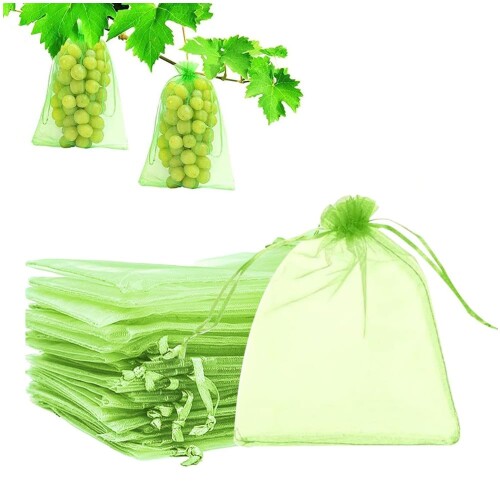 GYWHOOFT 50枚 果物袋 、15*20CM果物袋 保護ネット 防虫ネット通気性 メッシュ 鳥よけネット 鳩よけネ..