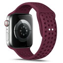 コンパチブル Apple Watch バンド アップルウォッチ バンド 38mm 40mm 41mm 42mm 44mm 45mm 49mm for iWatch Ultra 2/Ultra SE Series 9/8/7/6/5/4/3/2/1 に対応 スポーツバンド 交換ベルト シリコン製 柔らかい 通気