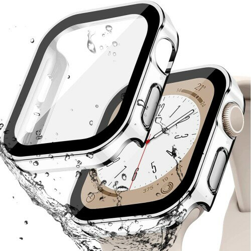 BOOLINN 可兼容 アップルウォッチ カバー Series 11/10/9/8/SE3/SE2/SE/7/6/5/4 対応 Apple Watch カバー 45mm 防水 一体型 新デザイン 3D直角エッジ 超薄型 PC+ガラス素材 高透過率 耐衝撃 高感度 全面保護 a