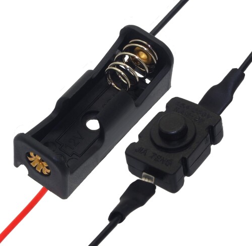 オーディオファン 電池ケース 電池ボックス プッシュスイッチ付 23A A23 (12V) 用 1ヶ