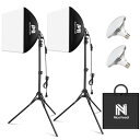 NiceVeedi 2パック写真撮影ソフトボックス 40x40cmライトボックス LED 撮影用照明キット 160cm調整可能三脚付き 5400K 写真照明用セ...