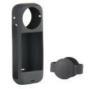 HSU Insta360 X4用シリコンケース insta360 x4レンズキャップ insta360 x4 ケース レンズ保護カバー insta360 x4 アクセサリー(ブラック)(2)