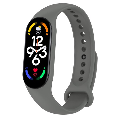 XIHAMA For Xiaomi Mi Band 7 / Mi band6 / Mi band5 バンド シリコンベルト mi band 7 交換用 シャオミ バンド7 替えストラップ (Grey)