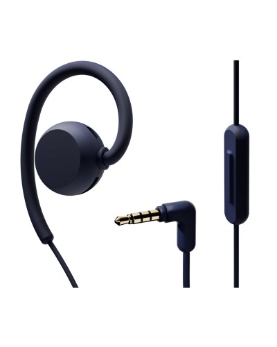 nwm (ヌーム) オープンイヤー イヤホン 有線 型 WIRED MWE006 耳スピ │ 3.5mmジャック 防水 IPX4 両耳 マイク付き 軽量 耳をふさがない 5色展開 ネイビーブルー