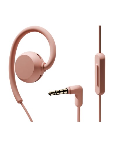 nwm (ヌーム) オープンイヤー イヤホン 有線 型 WIRED MWE006 耳スピ │ 3.5mmジャック 防水 IPX4 両耳 マイク付き 軽量 耳をふさがない 5色展開 コーラルピンク