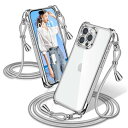 XIOYATY iPhone 16 Pro 用 ケース クリア ショルダー 耐衝撃 iPhone16Pro カバー クロスボディショルダー 透明 アイフォン16Pro カバー 電気メッキ加工 ファッション設計 長さ調整 TPUスマホ ポータ