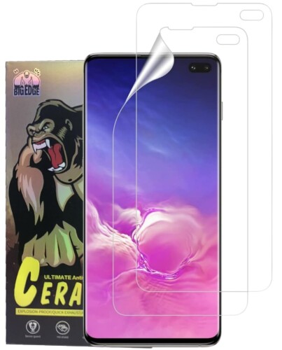 Galaxy S10 Plus フィルム ギャラクシー S10+ 保護フィルム サラサラ タッチ感 独創TPU素材 反射防止 飛散防止 傷修復 ケースと干渉せず 衝撃吸収 撥油性 疎水性 液晶保護フィルム（2 セット）