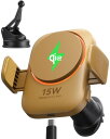 INIU V11-E1 ワイヤレスカーチャージャー Qi2 15W 車載用ワイヤレス充電ホルダー 性 22N MagSafe対応車載マウントチャージャー 冷却フィン&RGBライト搭載 iPhone 16 / 15 / 14 / 13 / 12 シリーズのみ対