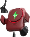 INIU V11-E1 ワイヤレスカーチャージャー Qi2 15W 車載用ワイヤレス充電ホルダー 性 22N MagSafe対応車載マウントチャージャー 冷却フィン&RGBライト搭載 iPhone 16 / 15 / 14 / 13 / 12 シリーズのみ対