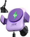 INIU V11-E1 ワイヤレスカーチャージャー Qi2 15W 車載用ワイヤレス充電ホルダー 性 22N MagSafe対応車載マウントチャージャー 冷却フィン&RGBライト搭載 iPhone 16 / 15 / 14 / 13 / 12 シリーズのみ対