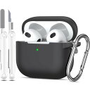 MHYALUDO AirPods 第 3 世代ケースカバー 2021 軍用グレードの落下防止ソフトシリコン衝撃吸収保護保護 AirPods 3 ケーススキン、キーチェーンとクリーニングキット付き、フロント LED 可視、ブ