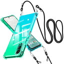 JSTNMEBO Arrows N F-51C ケース ショルダー クリアグラデーション色 肩掛け 斜めかけ 縄掛けケース FUJITSU Arrows n f-51c ケース 耐衝撃 衝撃吸収 レンズ保護 シンプル 透明 TPU シリコン ソフト ケ