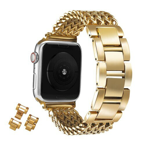 (HANDODO) for Apple Watch バンド 42mm 44mm 45mm ステンレス 交換用 メタル 交換ベルト アップルウォッチ シリーズ9/8/7/6/SE/5/4/3/2/1対応 Apple Watchアクセサリ 工具不要 調整可能 (42/44/45mm, ゴールド)