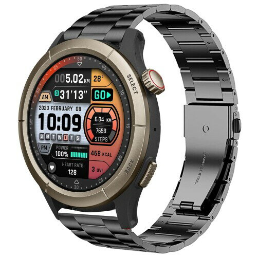 Lamsaw for Amazfit Cheetah Pro スマートウォッチ バンド, ステンレス製 メタル ベルト 交換バンド 対応 Amazfit Cheetah Pro/Cheetah/GTR 47mm / GTR 2 / GTR 3 / GTR 3 Pro/GTR 4 / GTR 2e / Falcon/Stratos スマートウォッチ