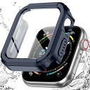 Miimall対応Apple Watch SE/6/5/4 新型一体型ケース 防水 防塵 防曇 PC素材 アップルウォッチ6 フイルム タッチ感良好 全面保護 高透過率 指紋防止 衝撃吸収 Apple Watch SE カバー(44mm|ダークブルー