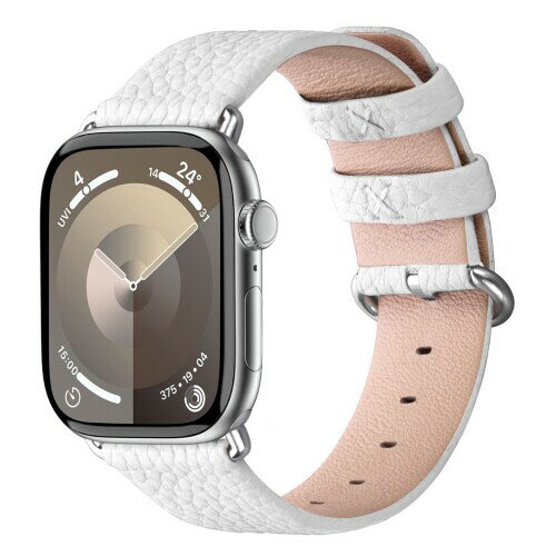 Litchi アップルウォッチ バンド 革 iwatchバンド レザー 44/45/46/49mm apple watch Ultra 2/Ultra Se..