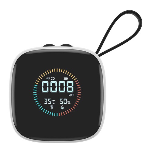 一酸化炭素チェッカー 湿度/温度機能付き 一酸化炭素検知器 警報器 キャンプ用 車中泊 アウトドア COアラーム CO測定器 TpyeC充電式 85dB大音量 消音機能付き 日本語説明書付き