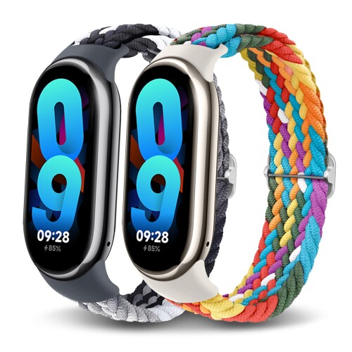 (Wowstrap) コンパチブル Xiaomi Smart Band 9 替えバンド Xiaomi band 8 替えバンド mi band 8 換えバンド 編み込み ゴム 伸縮性 ソロループ 編組 柔らかい 通気 メンズ レディース スポーツ 防汗 ストラ