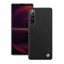 Kuoyida Xperia10 ivケース(SO-52C/SOG07対応)ケースストラップホ-ルTPU結合皮革薄型ソフトケース指紋防止滑り止め衝撃吸収スマホケース エクスペリア10v携帯電話ケース (用Xperia10 IV, 黒)