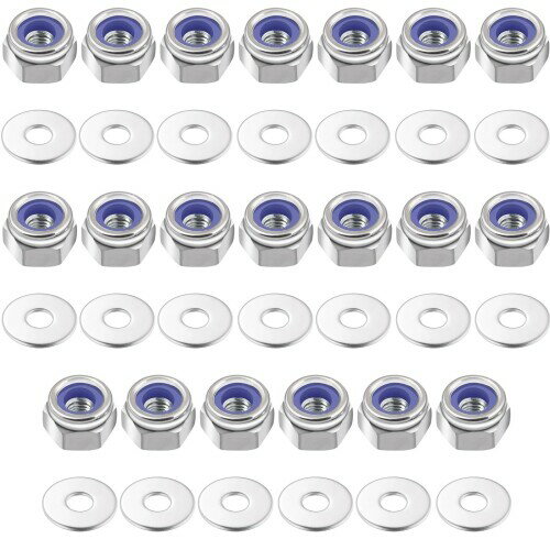 KOYMING 六角ロックナット ワッシャー付 M3*20個セット M3ナット 緩み止めナット 304ステンレス鋼 ナイ..
