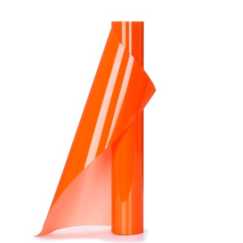 熱転写ラバーシート アイロンプリントシート オレンジ（橙色）155cm×25cm 立体的なPUの3Dパフ
