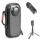 YunB Insta360 X4 用ケース ポケ 保護ケース PU製 収納ケース 全面保護 耐衝撃 三脚を取り外し不要 下部開き X4 収納バッグ Insta360 X4アクセサリー用