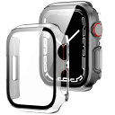UIUIKA Apple Watch カバー Series SE2/SE/6/5/4 44mm 対応 アップルウォッチ用 ケース 超薄型 PC+ガラス素材 一体型 Apple Watch ケース対応 全面保護 超薄型 装着簡単 耐衝撃 高透過率 指紋防止 傷防止((2)