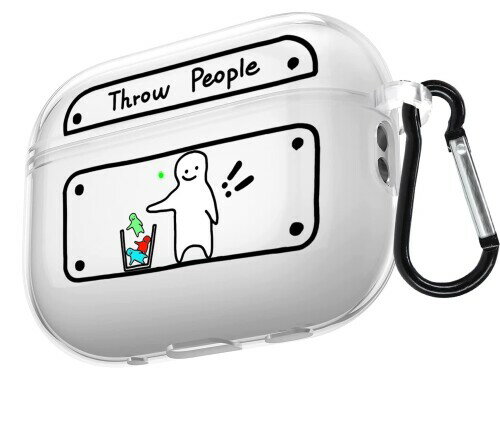 AirPods Pro 2 ケース 第2世代 2022/2023 専用 カバー 二次元スタイル シンプルなスタイル エアーポッズ プロ 2世代 透明 ケース アップルイヤホン 保護ケース 耐衝撃 防水 防塵 カラビナ・キー