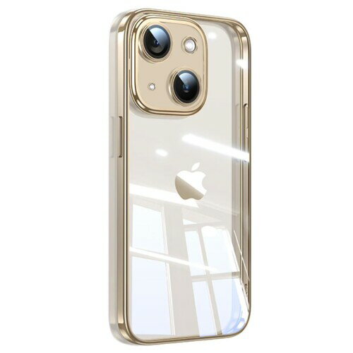 Tecxin iPhone15用スクエアメッキケースiPhone 15ケース用ソフトクリアTPUバックカバー耐衝撃 (iPhone15 ゴールド)