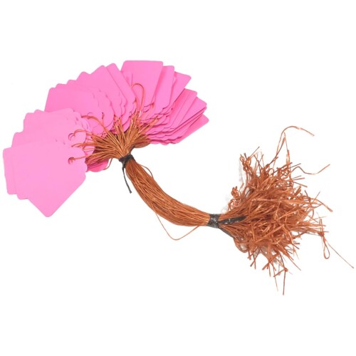 オーディオファン 園芸用ラベル 紐ハングタグ D ピンク 花壇・鉢植の植物名表示や荷物の名札等に 製品..