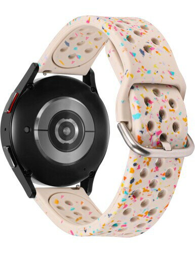 Samsung Galaxy Watch 7/FE/6/5/5 Pro/Watch 4 40mm 44mm/Watch 4 Classic 42mm 46mm バンド 柔らかいスポーツシリコン製20mm交換ベルト 環境にやさしいリサイクル素材 通気 耐衝撃 防汗 男性 女性 レディース Gala