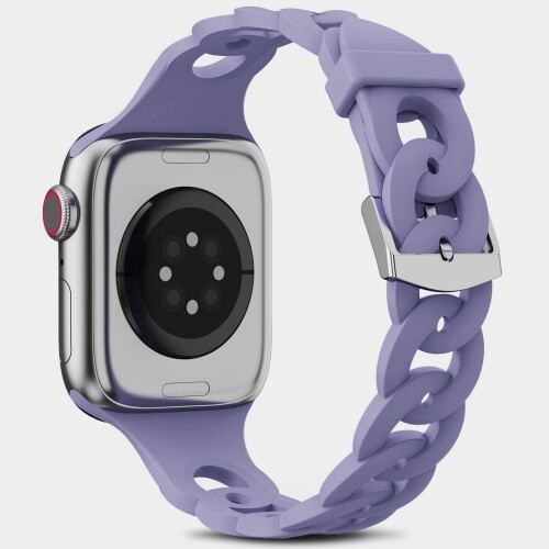 コンパチブル アップルウォッチ Apple Watch バンド46mm38mm40mm41mm42mm44mm45mm49mmプリストバンドサークルチェーンデザインiWatch 10 11 9 8 SE 7 6 5 4 3 2 1柔らかいシリコン素材 防汗 細身 透气 おしゃ