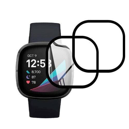 対応 Fitbit Versa 3 / Fitbit Sense フィルム Fitbit Versa 3 保護フィルム ケース 極薄 厚さ0.26 日本AGC旭硝子 高硬度 3D Touch対応 Versa 3強化フィルム 指紋防止 気泡防止 飛散防止 自動吸着 撥油性 耐衝